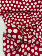 Rasatello Cotone Pois Rosso