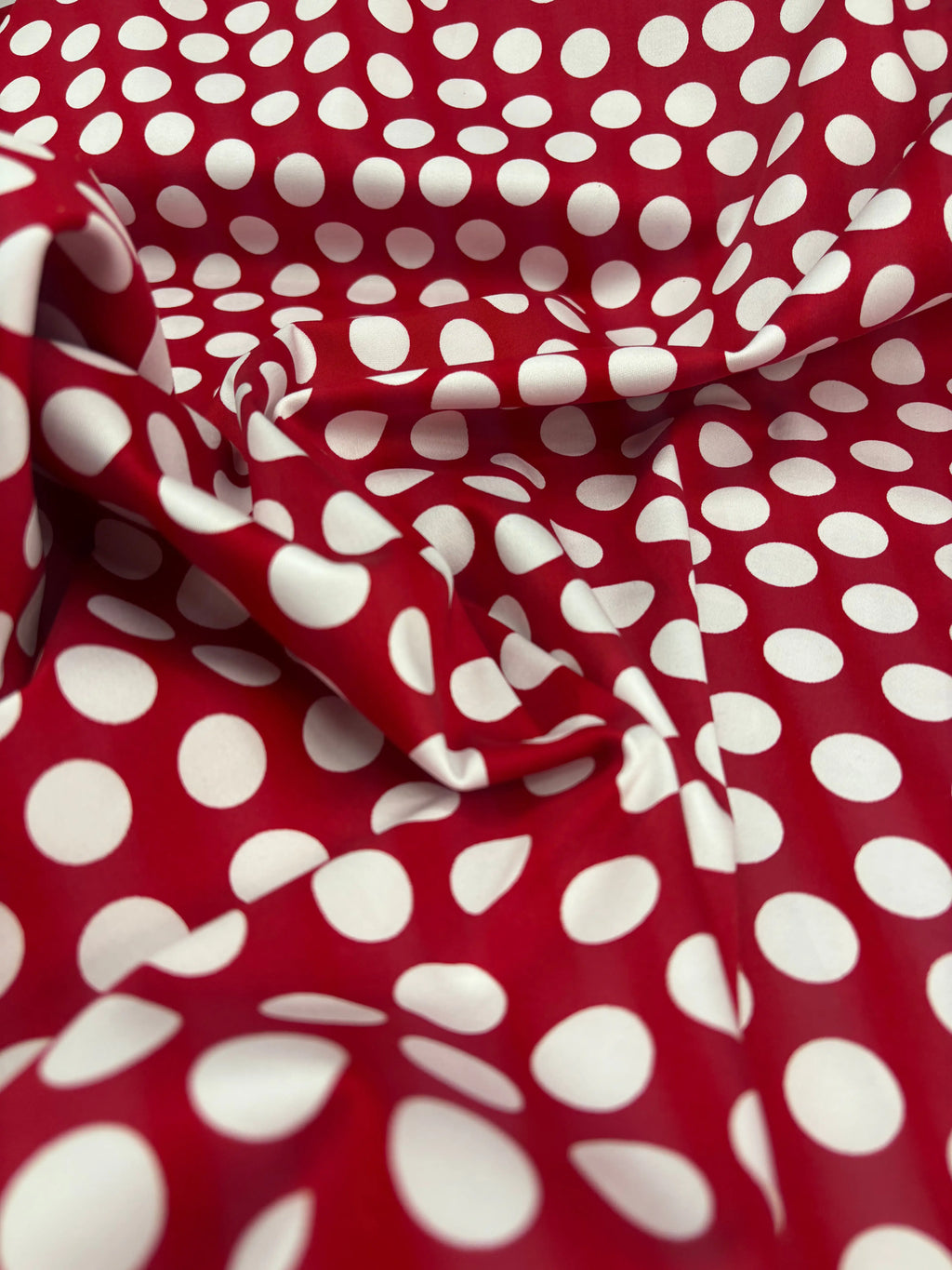 Rasatello Cotone Pois Rosso