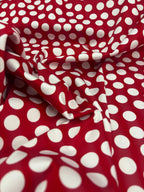Rasatello Cotone Pois Rosso