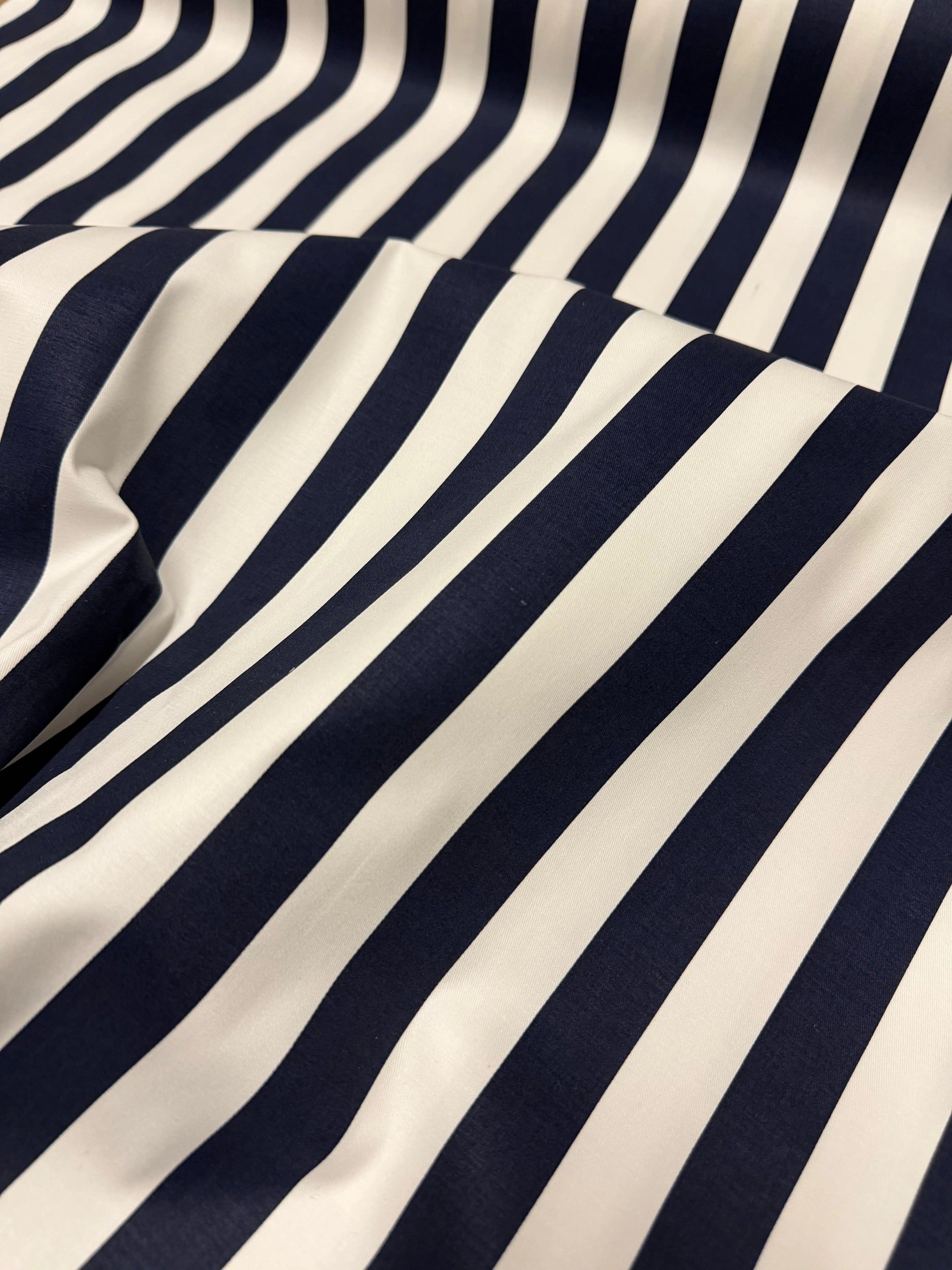 Rasatello Cotone Rigato Riga Blu