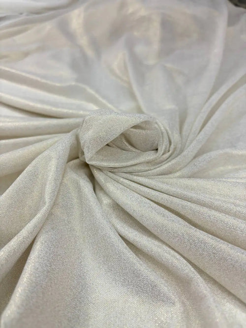 Rete (tullè) Bielastico Bianco Glitter ORO