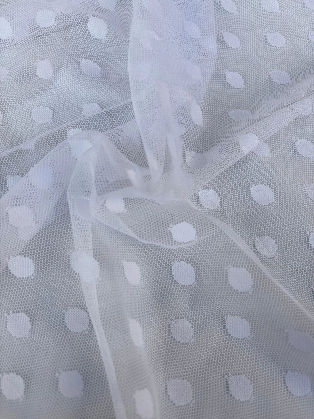 Rete (tullè) Bielastico Pois Bianco