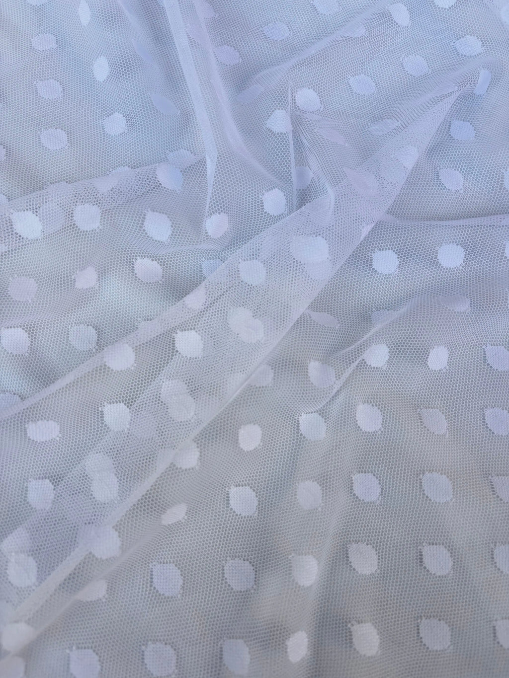 Rete (tullè) Bielastico Pois Bianco