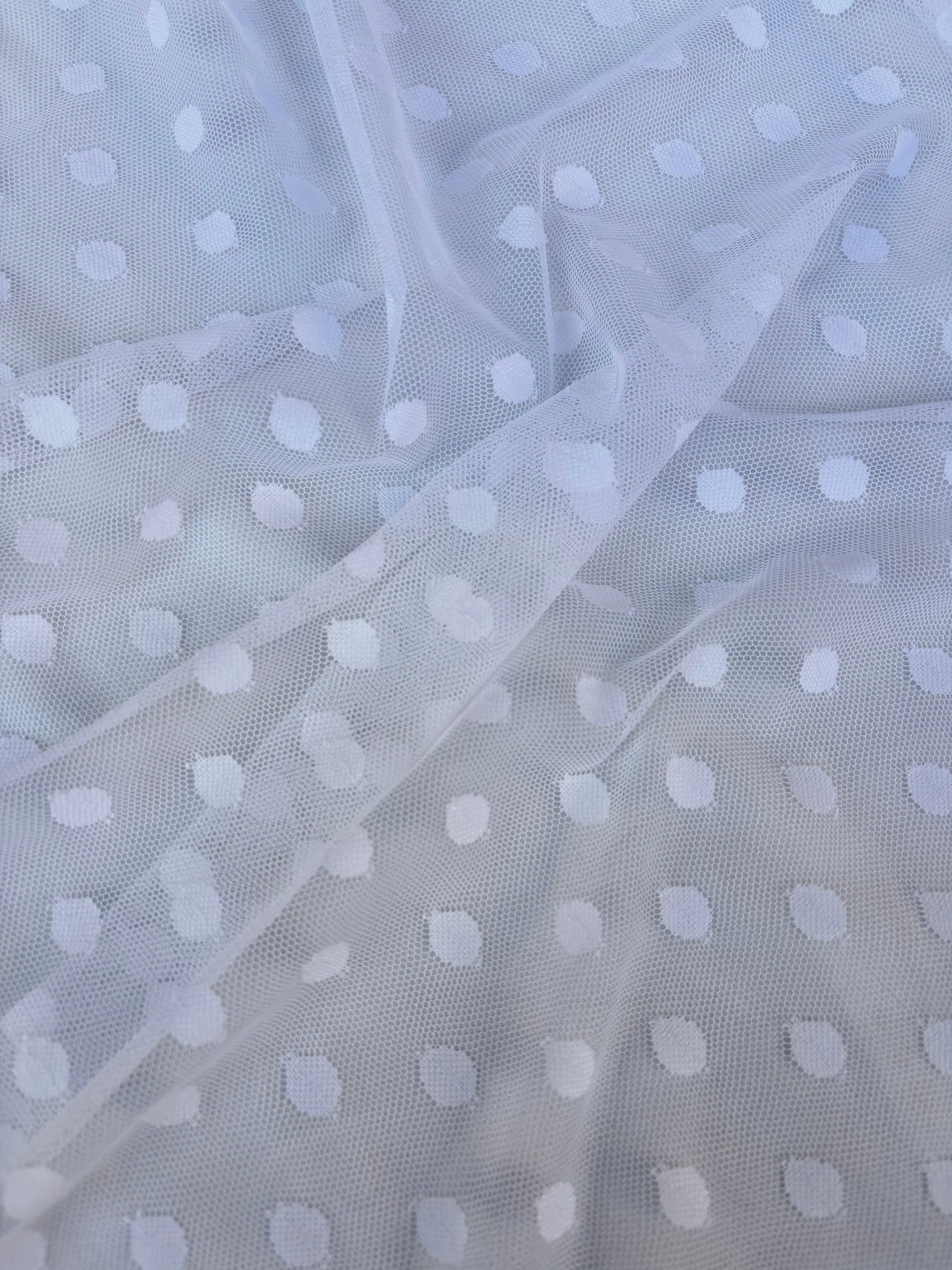 Rete (tullè) Bielastico Pois Bianco