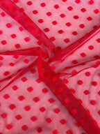 Rete (tullè) Bielastico Pois Rosso