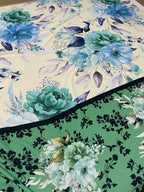 Scampolo CHIFFON FLOREALE BALZA VERDE ACQUA 200x150