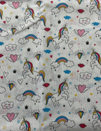 Scampolo Tessuto Cotone Doppio Loneta Unicorni 270X280