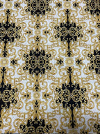 Scampolo Tessuto Greca Barocco Dorato Versus Cotone LONETA Arredo 270X280
