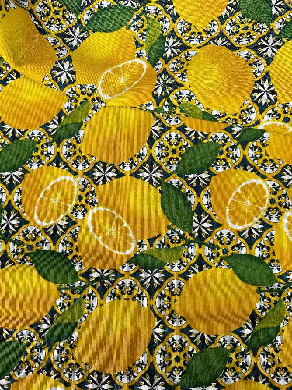 Scampolo Tessuto Limoni maiolica 270x280
