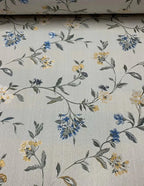 Tappezzeria Damascata Jacquard Ramace Giallo-Blu 280H