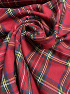 Tartan Scozzese Classic Rosso Verde Nero Righetto blu - WorldTessuti