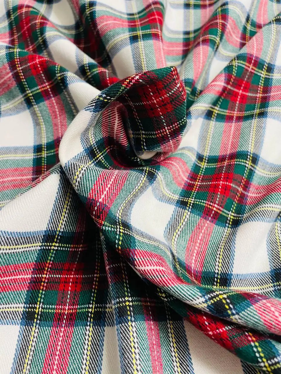 Tartan Scozzese Fondo Bianco Quadro Rosso