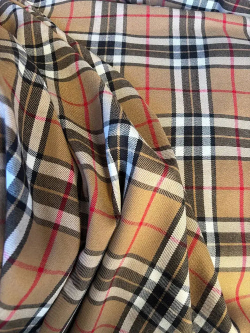 Tartan Scozzese Quadro Beige Stile Inglese