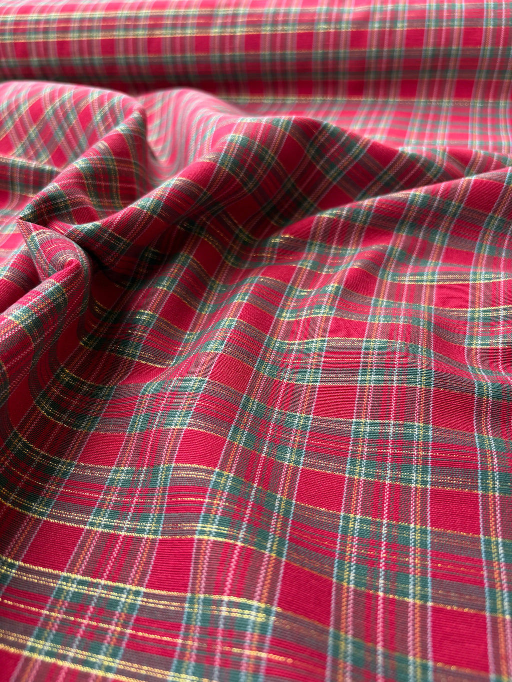 Tartan cotone tinto in filo Glitter oro h140 tre varianti Quadro small