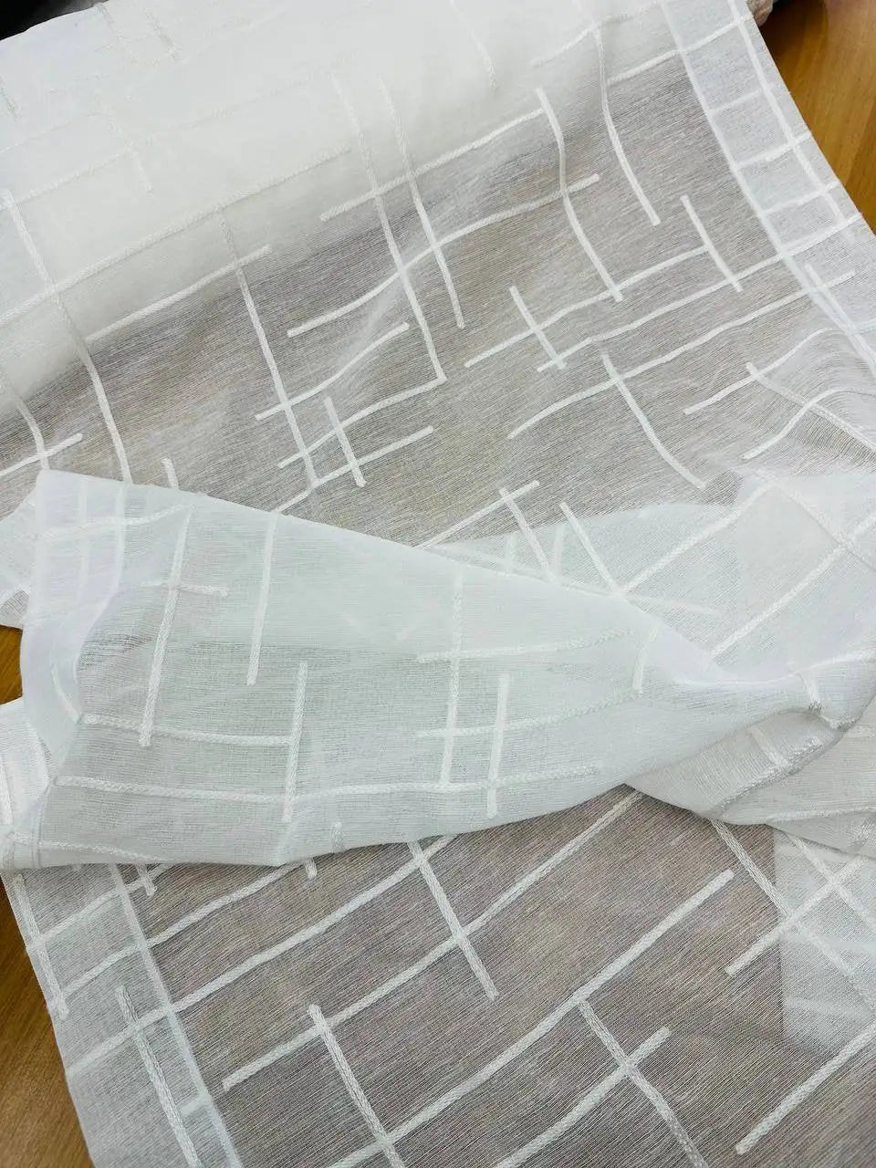 Tendina Geometrica Riga Bianco
