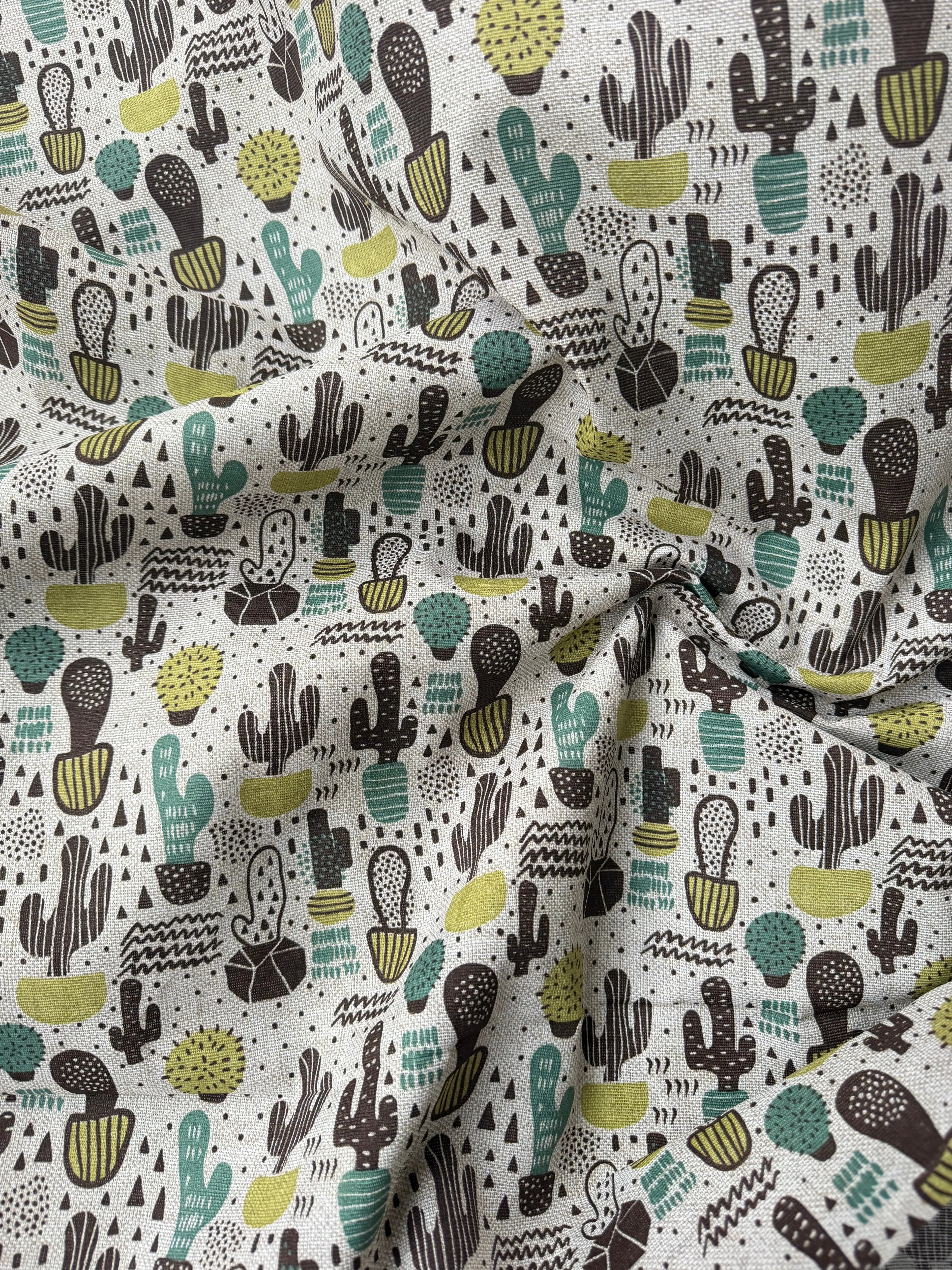 Tessuto Cotone Arredo Cactus Small