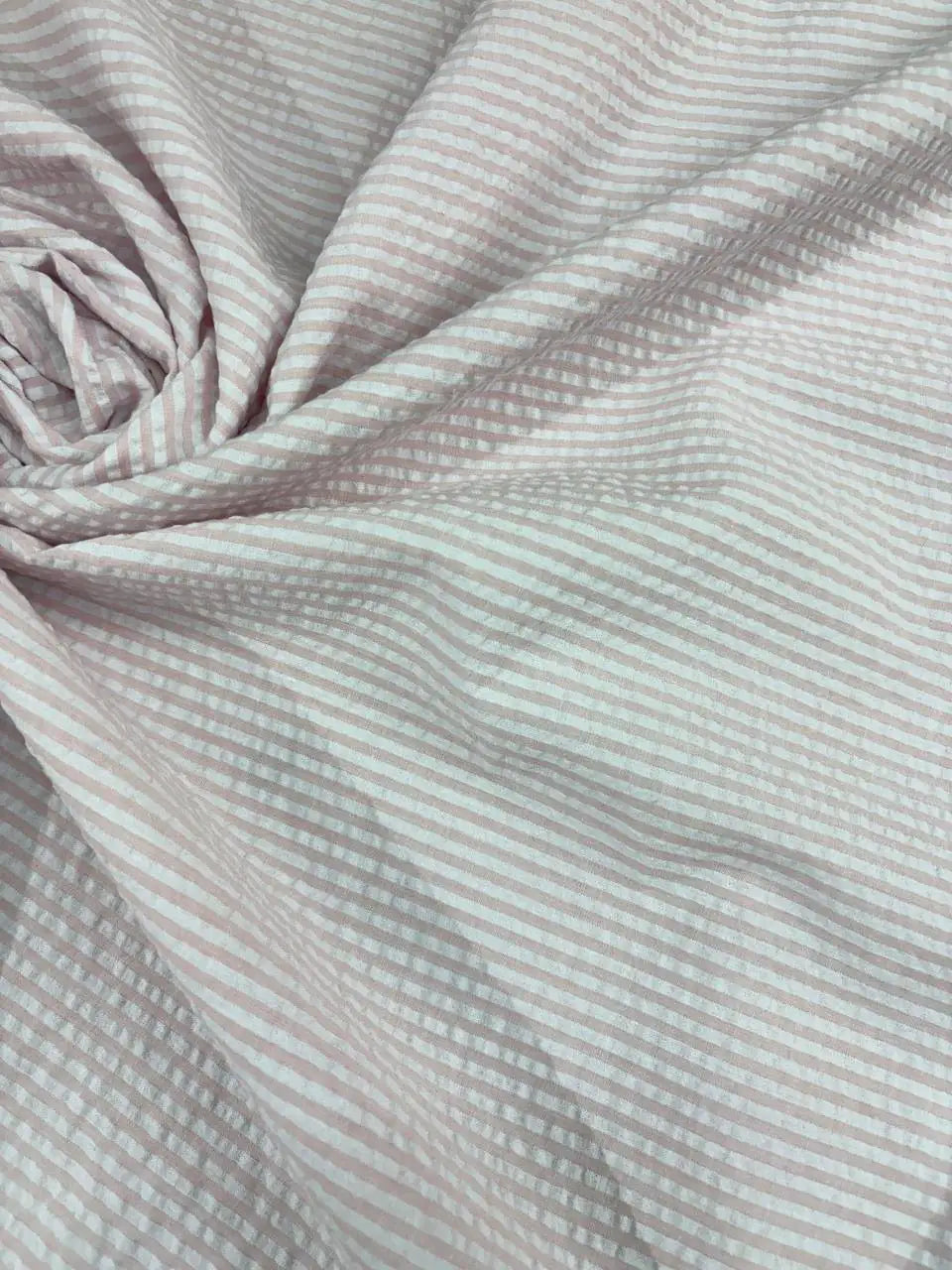 Tessuto Cotone Clo Clo Rigato Rosa