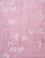 Tessuto Cotone Farfalle 100% Celeste-Rosa