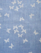 Tessuto Cotone Farfalle 100% Celeste-Rosa