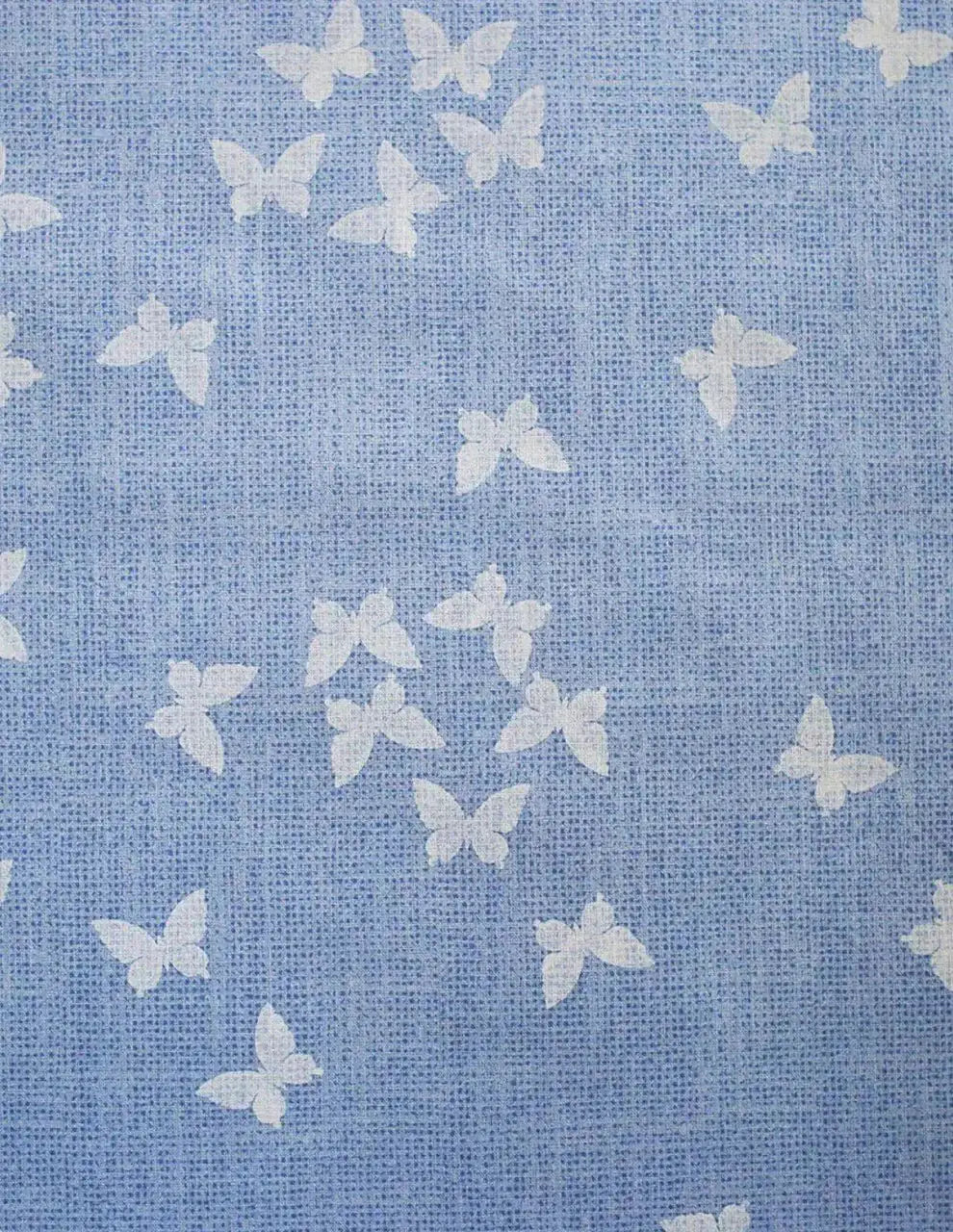 Tessuto Cotone Farfalle 100% Celeste-Rosa