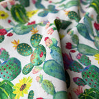Tessuto Cotone Loneta Cactus Piante Grasse