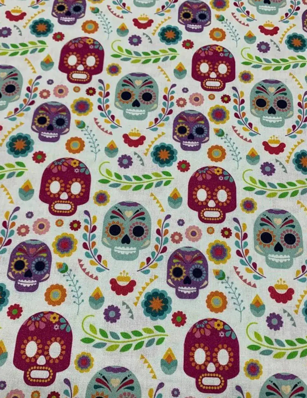 Tessuto Cotone Teschi Messicani Cotone 100%