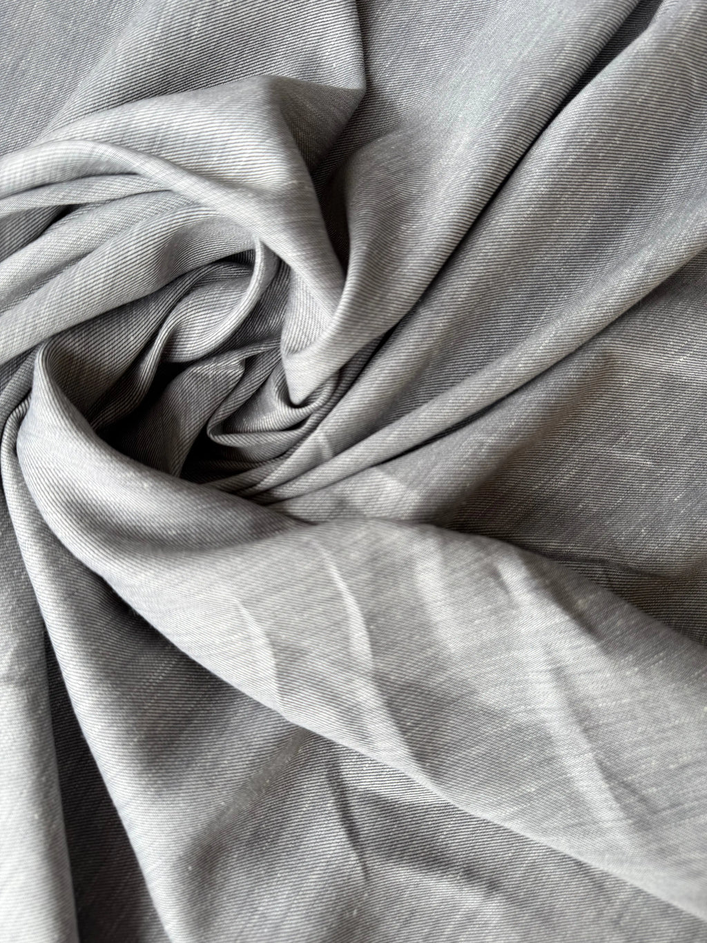 Tessuto Jeans Chambray Grigio
