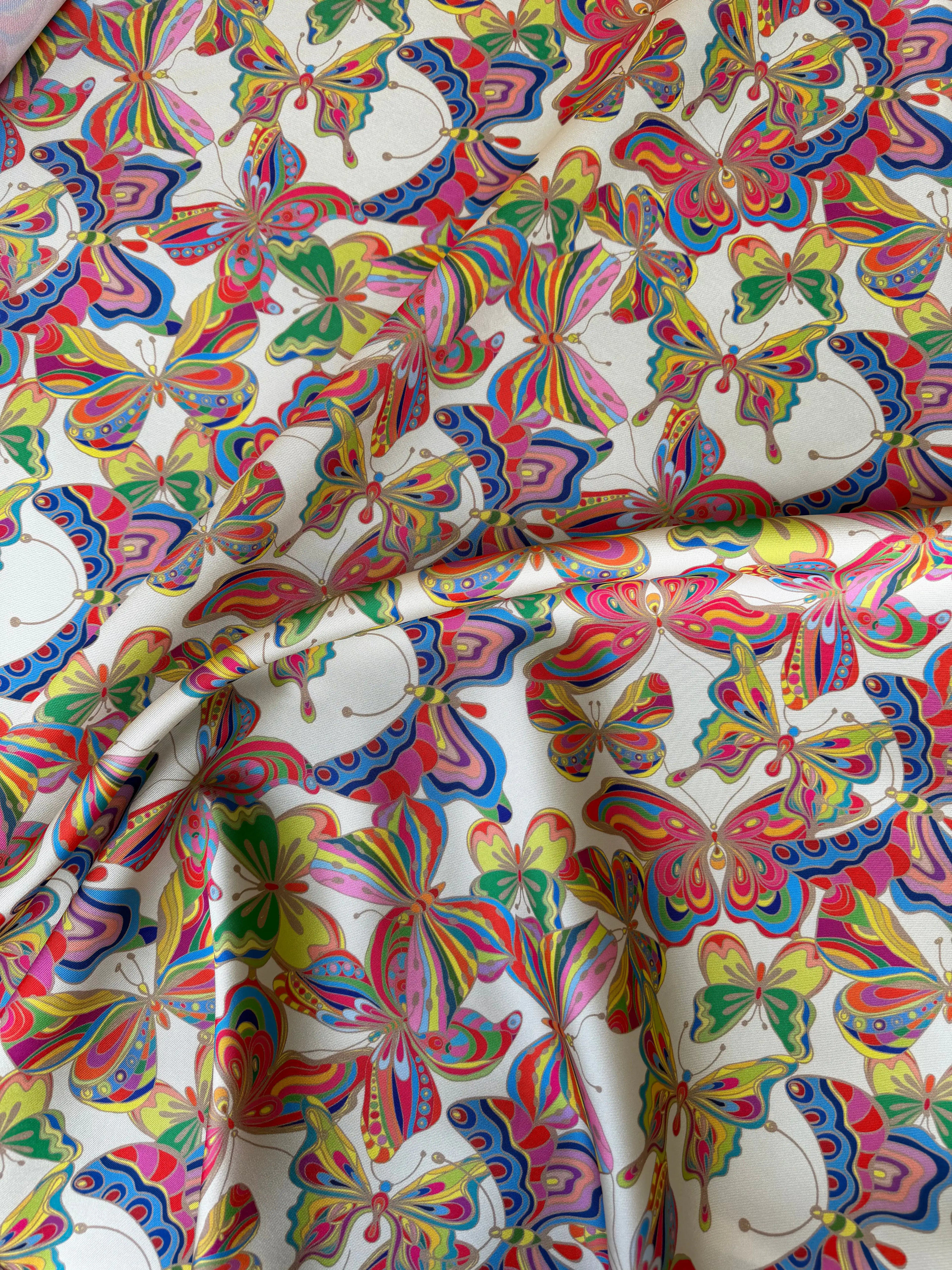 Tessuto MIKADO Farfalle Multicolor