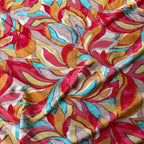 Tessuto Misto Lino/Viscosa Ritratto Floreale