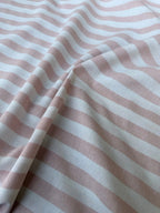 Tessuto Panama Cotone a Righe Colorate 0,5 m / Rosa Classico