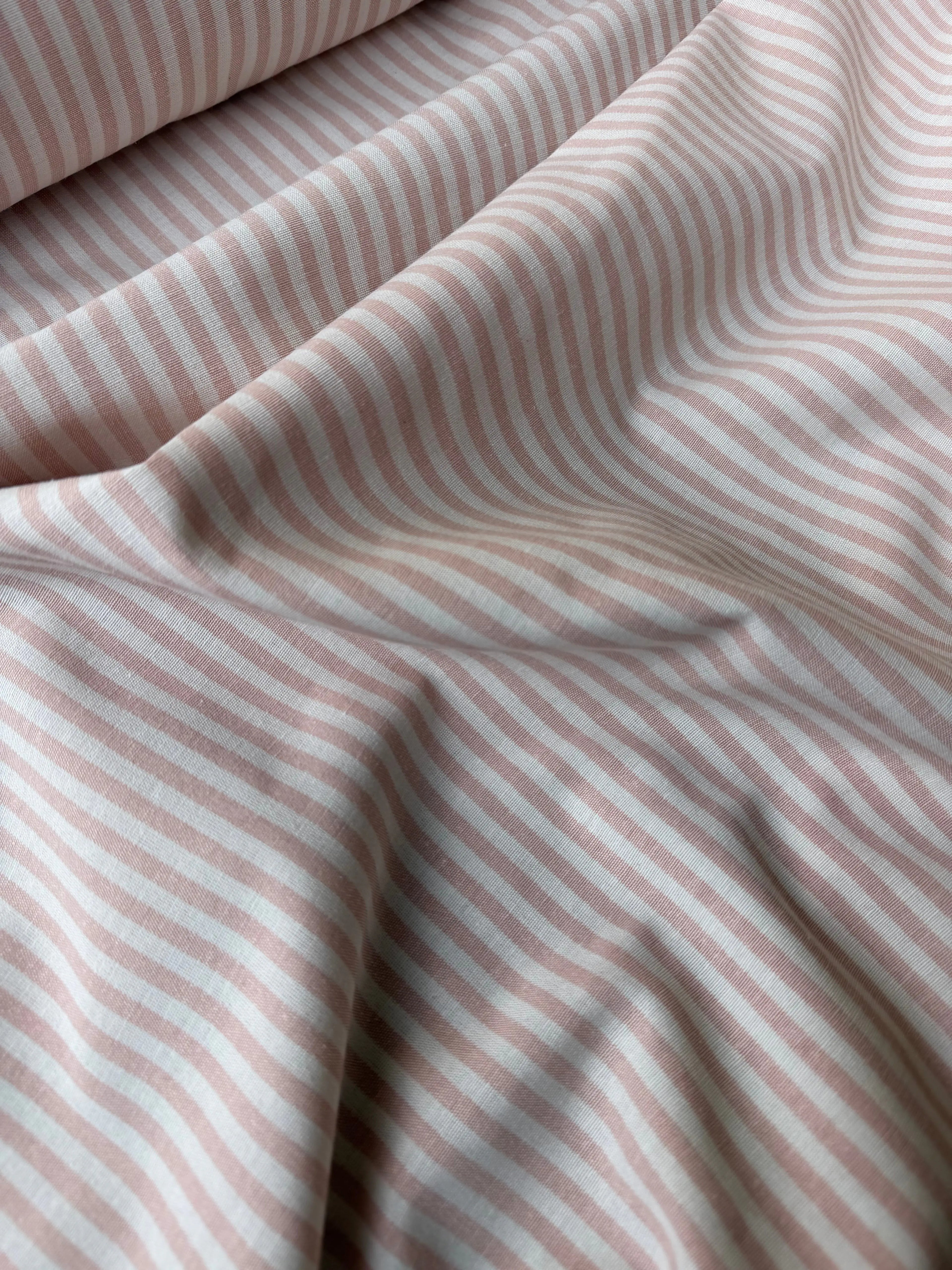 Tessuto Panama Cotone a Righettine Colorate 0,5 m / Rosa Classico