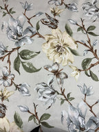 Tessuto Rasatello Cotone Floreale Abstract Perla SOTTOPREZZO