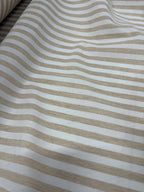 Tessuto Rigato Larga Beige Puro Lino