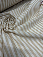Tessuto Rigato Larga Beige Puro Lino