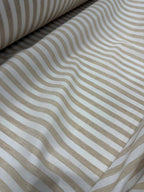 Tessuto Rigato Larga Beige Puro Lino