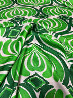 Tessuto Satin Astratto Verde
