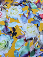 Tessuto Satin Floreale SAHARA GIALLO (sottoprezzo)