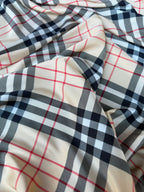 Tessuto Satin Stile Inglese tartan Beige