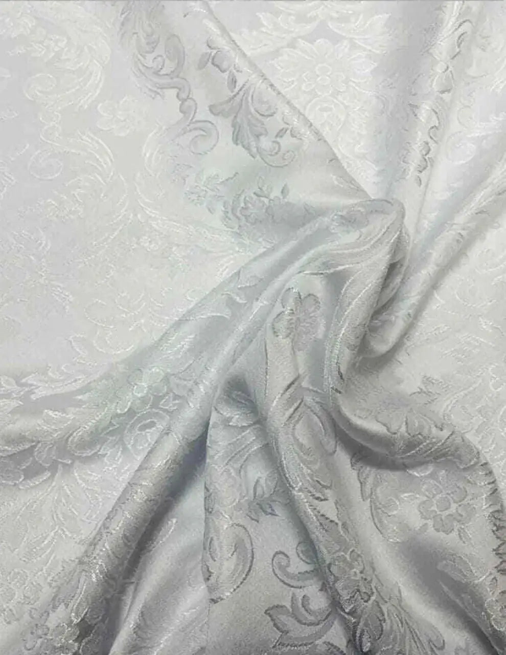 Tessuto Tappezzeria Damascato Jacquard Bianco 280H