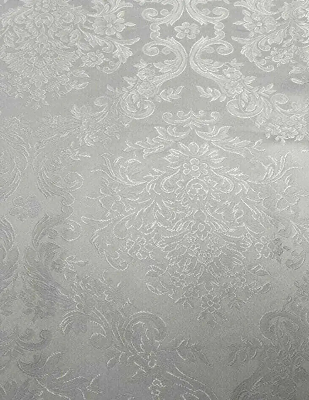 Tessuto Tappezzeria Damascato Jacquard Bianco 280H