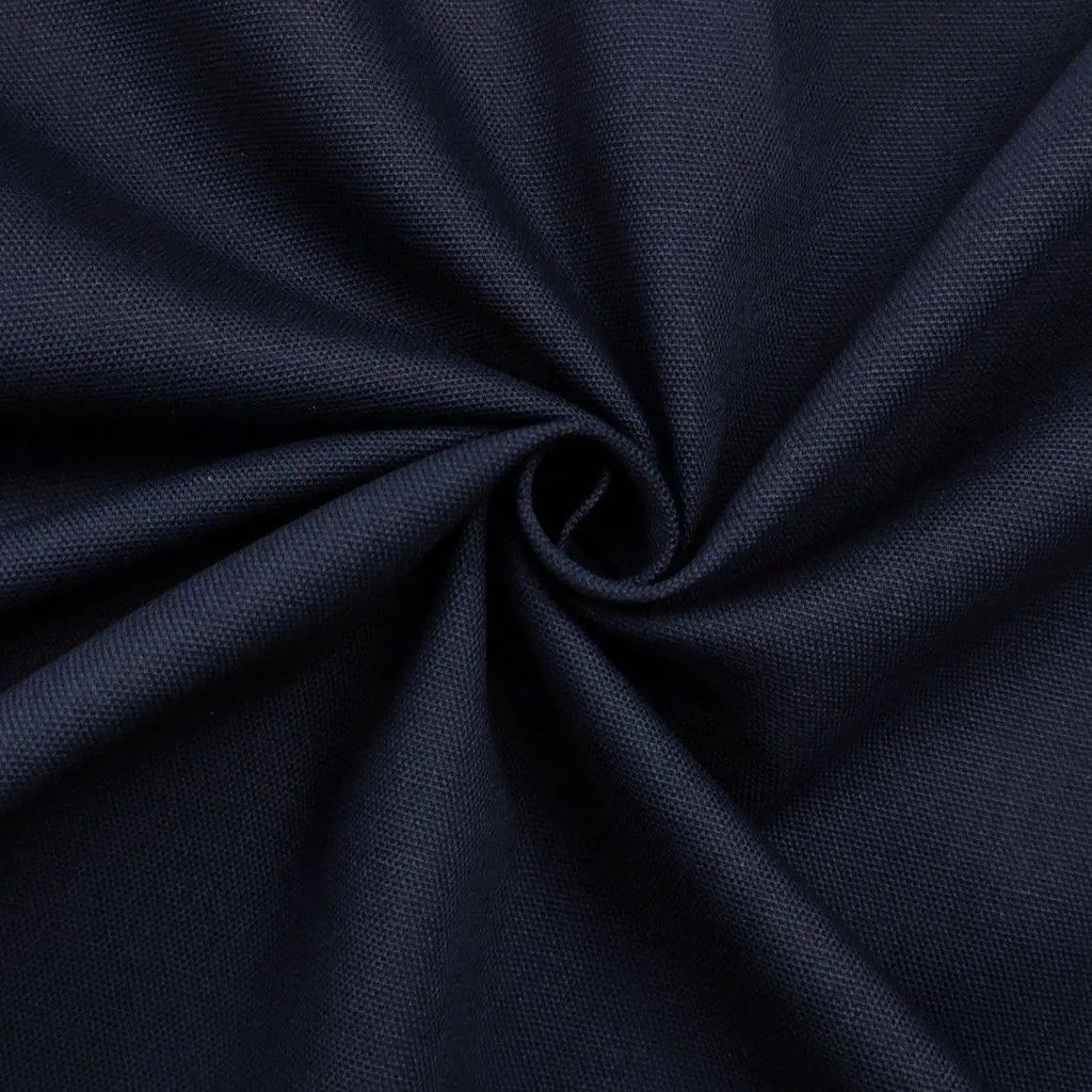 Tessuto Tappezzeria Panama Tinto in Filo 280cm 0,5 m / Blu Scuro