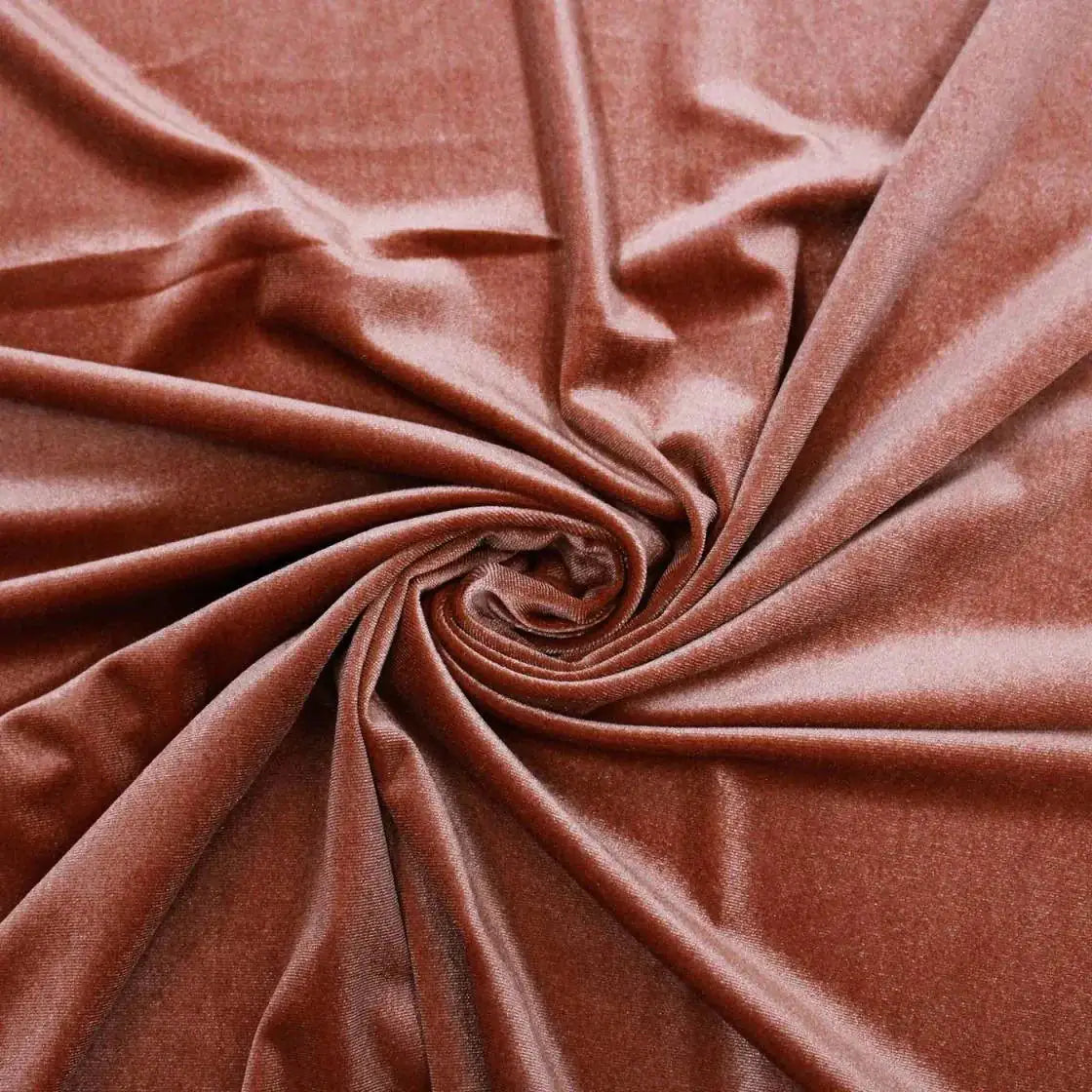 Velluto Elastico Morbido Rosa Cipria / 0,5 m