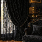 Damascato Jacquard Velluto Operato Nero