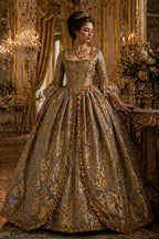 Damascato Jacquard Velluto Operato Oro