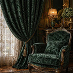 Damascato Jacquard Velluto Operato Verde Bottiglia