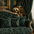 Damascato Jacquard Velluto Operato Verde Bottiglia