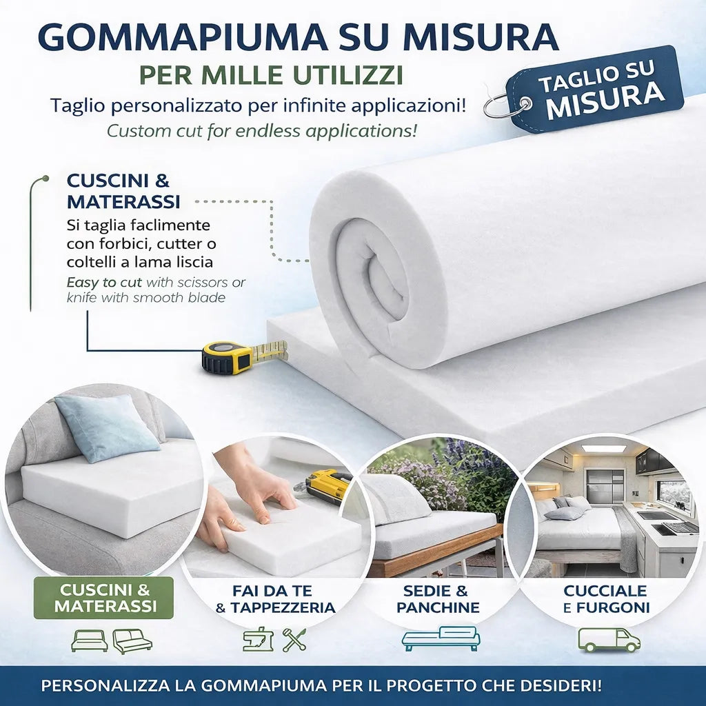 Gommapiuma su Misura Taglio Personalizzato