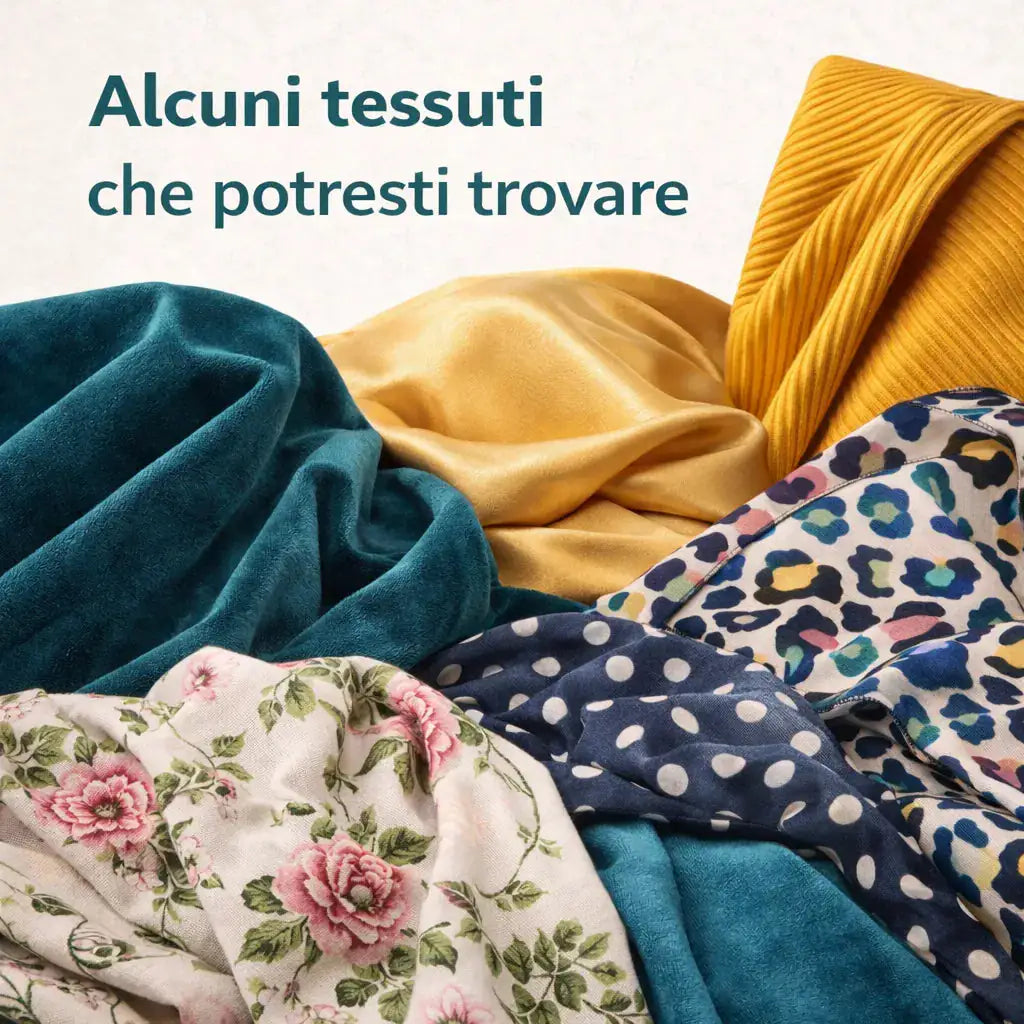 Mystery box tessuti con 5 tessuti assortiti a sorpresa, ideale per cucito creativo e progetti handmade