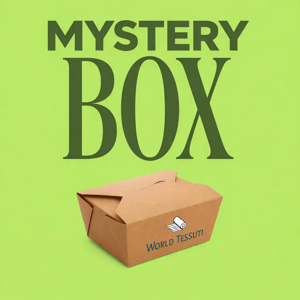 Mystery box tessuti con 5 tessuti assortiti a sorpresa, ideale per cucito creativo e progetti handmade