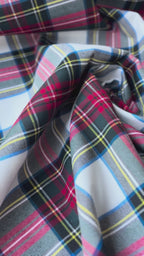 Tartan Scozzese Lanetta Quadroni Bianco Rosso